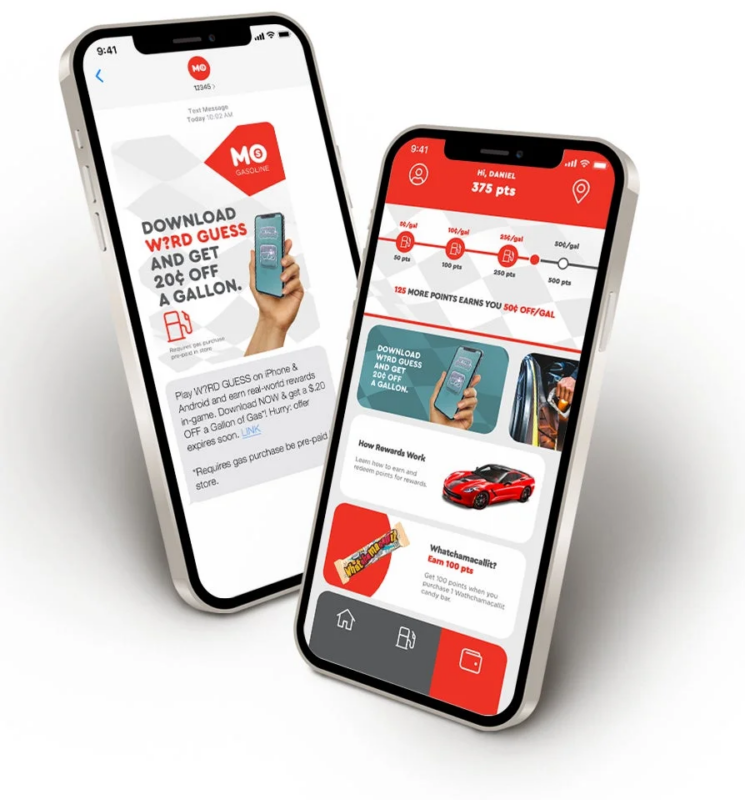 ガソリン割引や報酬プログラムを提供するモバイルアプリ