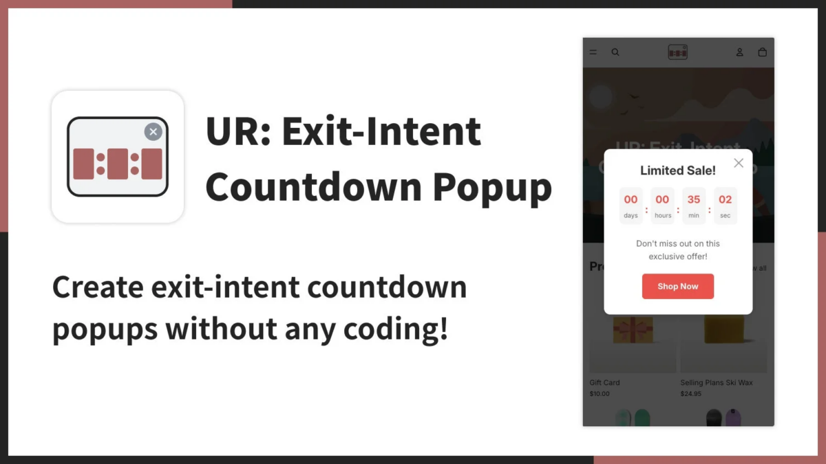 UR: Exit-Intent Countdown Popup