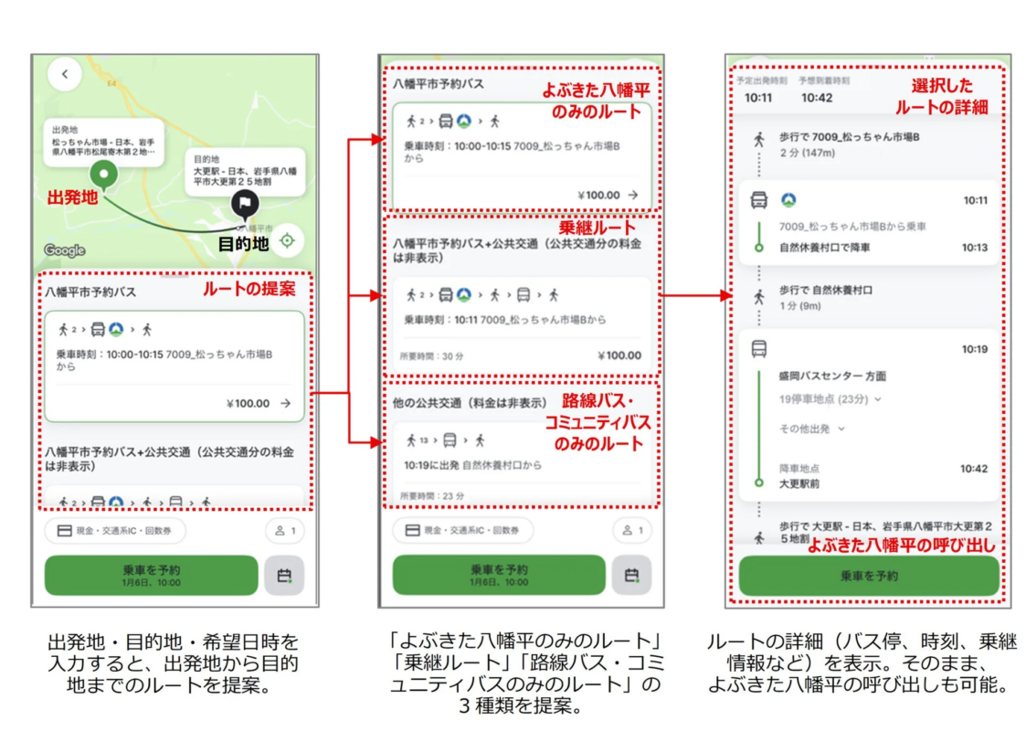 八幡平市予約バス ルート提案