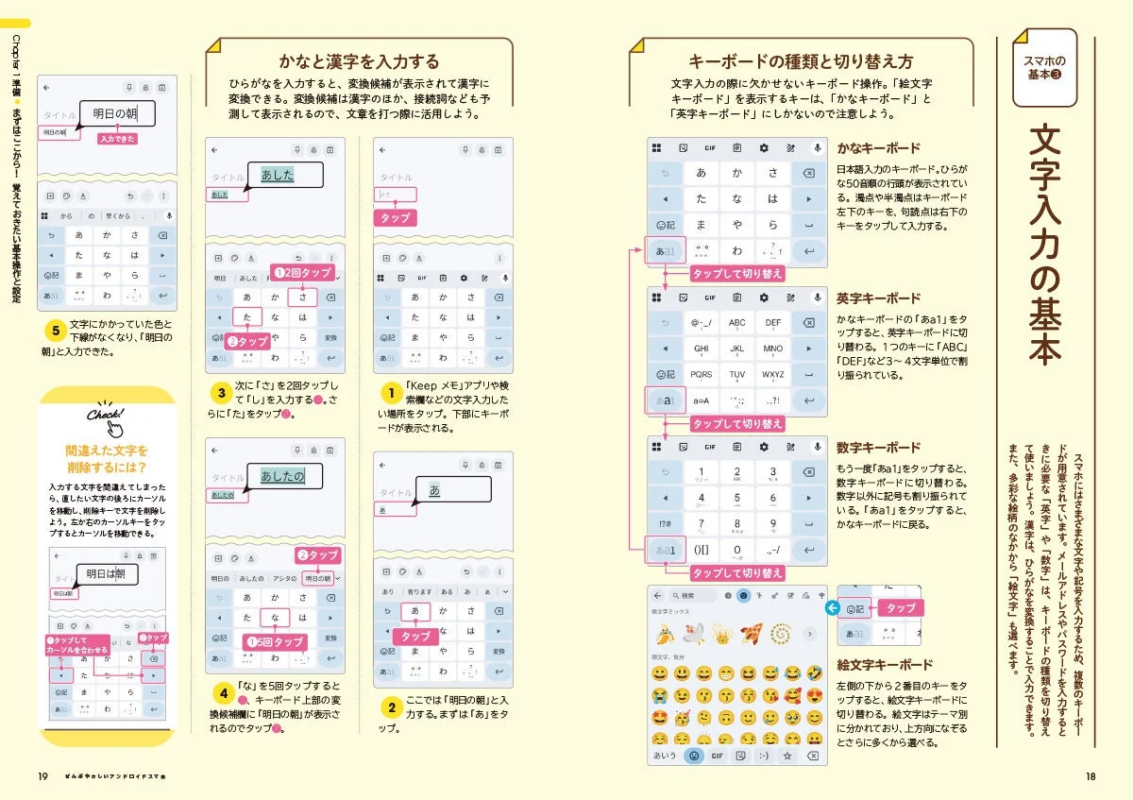 スマートフォンでの文字入力の基本を解説するページ
