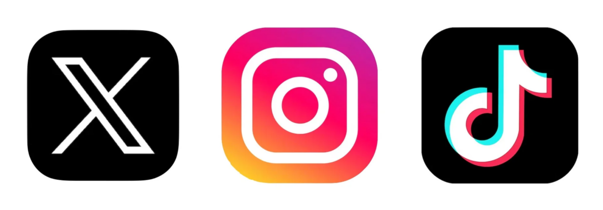 X、Instagram、TikTokのロゴ