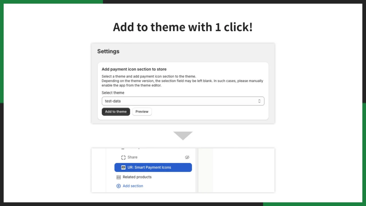 1クリックでテーマに追加できる