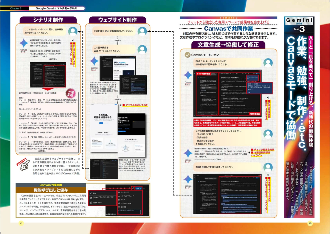 Google GeminiのCanvasモードによるAI協働コンテンツ制作