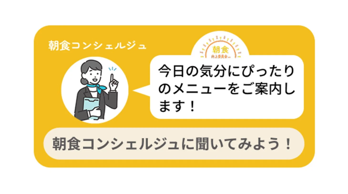 朝食コンシェルジュがメニューを提案するイメージ