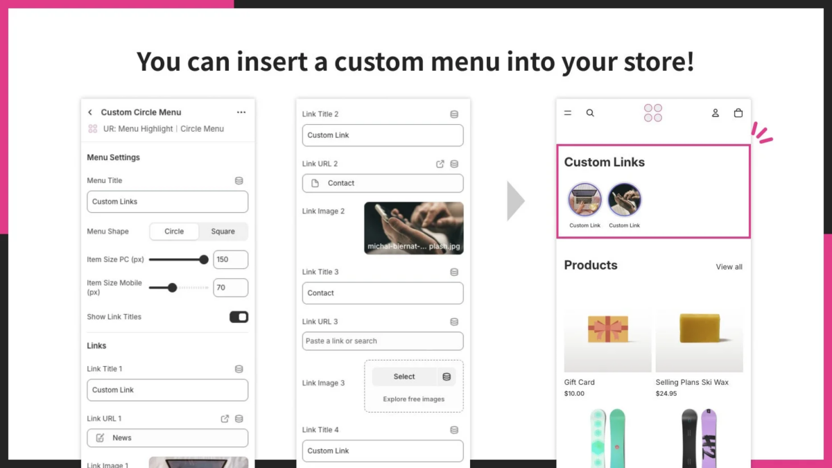 自由自在！カスタムサークルメニューで戦略的な誘導