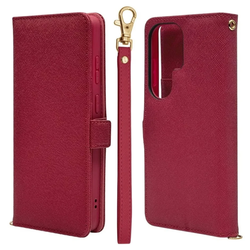 ハンドストラップ手帳型ケース