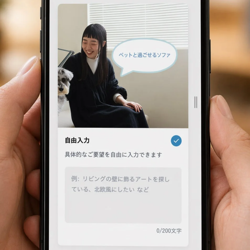 アプリの自由入力画面