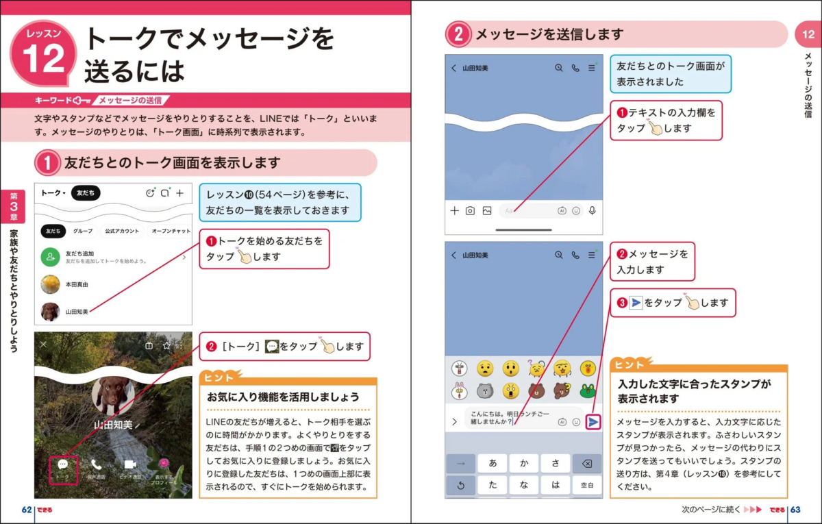 LINEトーク画面の解説