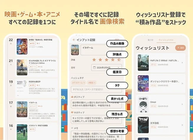 inpot記録画面