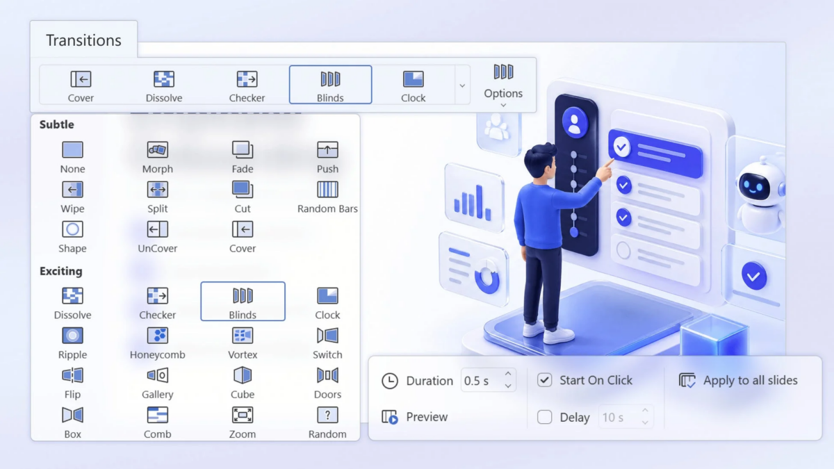 ONLYOFFICE プレゼンテーションエディタの新テーマとトランジション