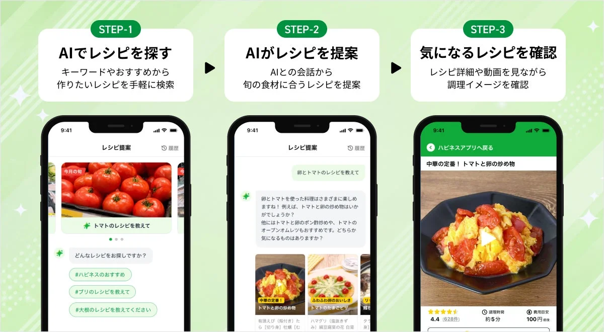AIを活用したレシピ提案アプリの利用手順