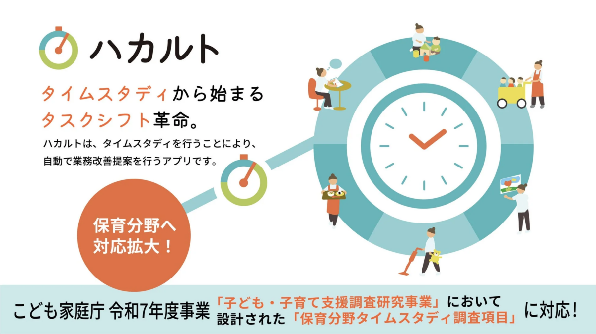 ハカルトが保育分野に対応したことを示す画像