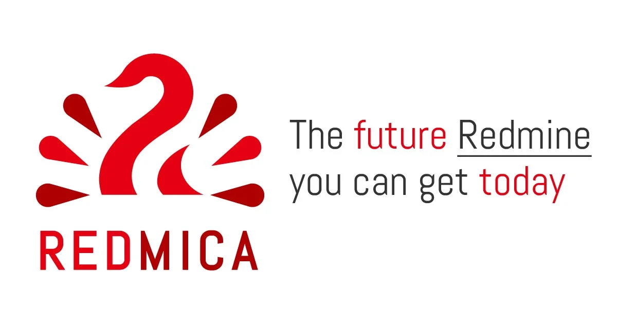 REDMICAのロゴと「The future Redmine you can get today」というスローガンが描かれた画像
