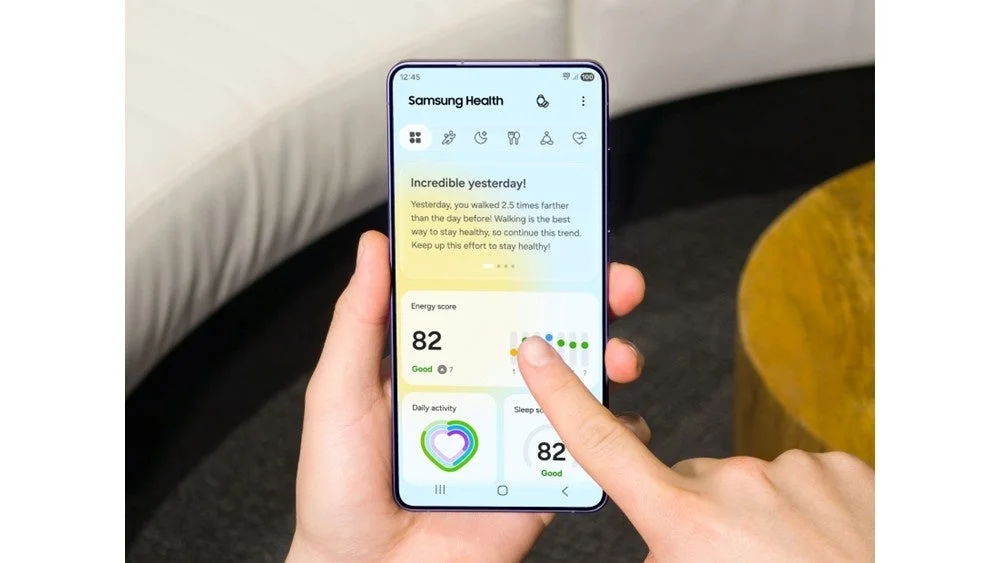 Samsung Healthアプリのスマートフォン画面