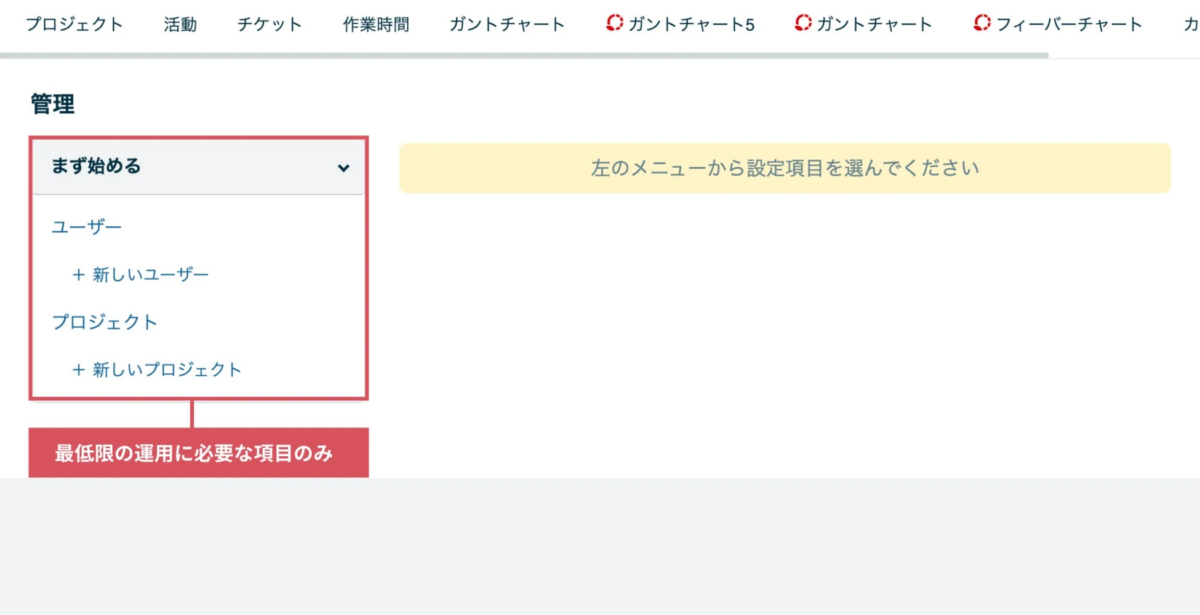 管理画面の構成