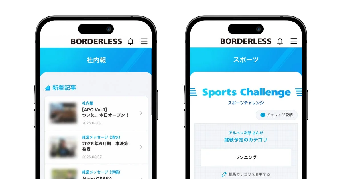 社員向けアプリ「BORDERLESS」